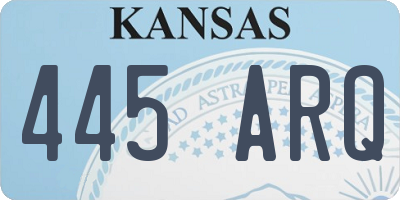 KS license plate 445ARQ