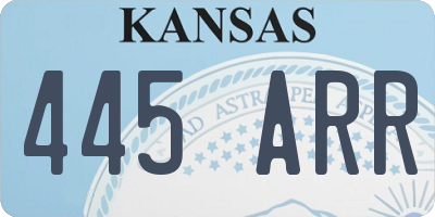 KS license plate 445ARR