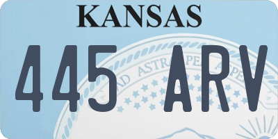 KS license plate 445ARV