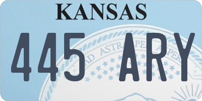 KS license plate 445ARY