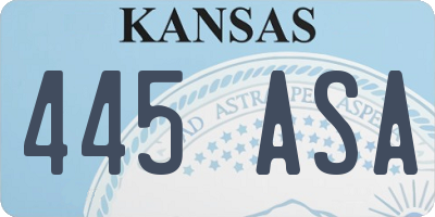 KS license plate 445ASA