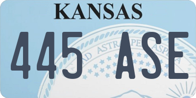 KS license plate 445ASE