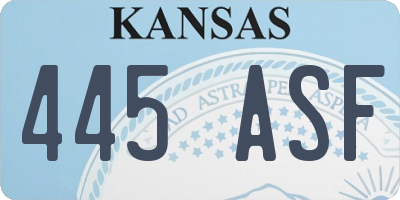 KS license plate 445ASF