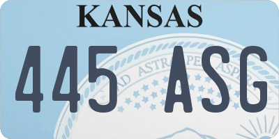 KS license plate 445ASG