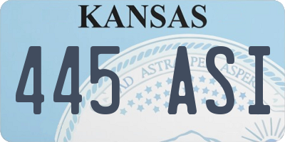 KS license plate 445ASI