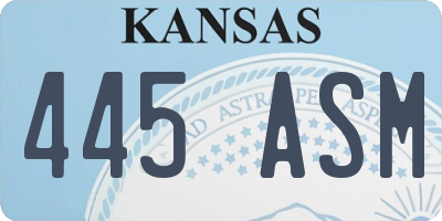KS license plate 445ASM