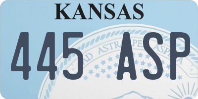 KS license plate 445ASP