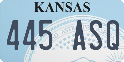 KS license plate 445ASQ