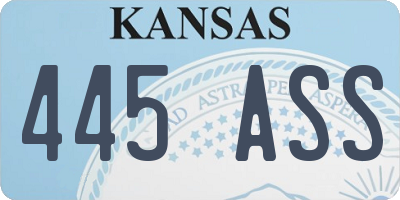 KS license plate 445ASS
