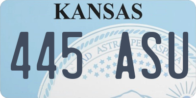 KS license plate 445ASU