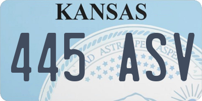 KS license plate 445ASV