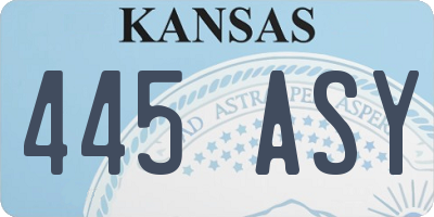 KS license plate 445ASY