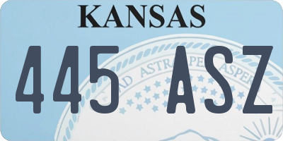 KS license plate 445ASZ