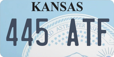 KS license plate 445ATF