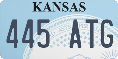 KS license plate 445ATG