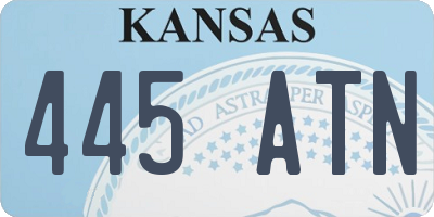 KS license plate 445ATN