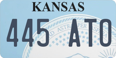 KS license plate 445ATO