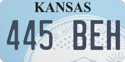 KS license plate 445BEH