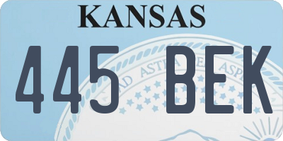 KS license plate 445BEK