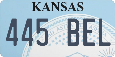 KS license plate 445BEL
