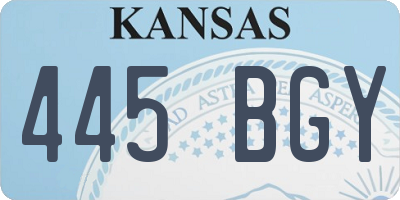 KS license plate 445BGY