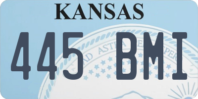 KS license plate 445BMI