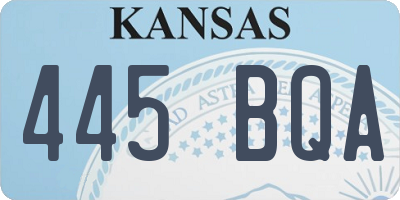KS license plate 445BQA
