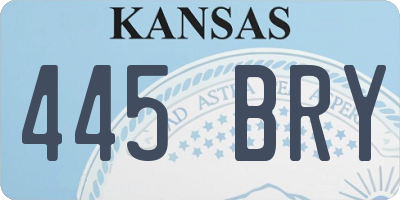 KS license plate 445BRY