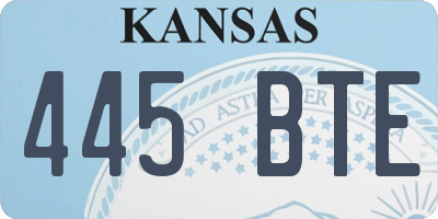 KS license plate 445BTE
