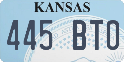 KS license plate 445BTO