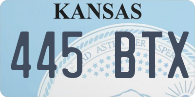 KS license plate 445BTX