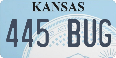 KS license plate 445BUG