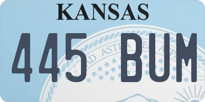 KS license plate 445BUM