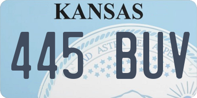 KS license plate 445BUV