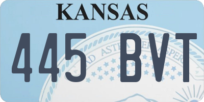 KS license plate 445BVT