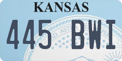 KS license plate 445BWI