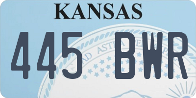 KS license plate 445BWR
