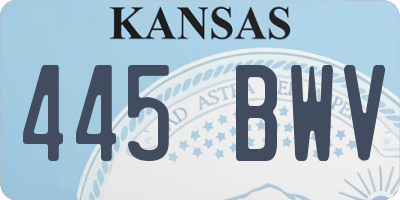 KS license plate 445BWV