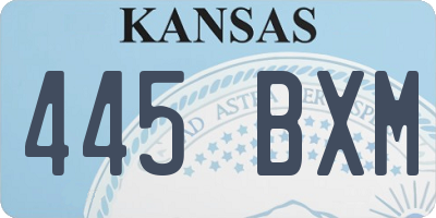 KS license plate 445BXM