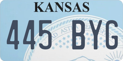 KS license plate 445BYG