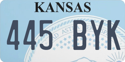 KS license plate 445BYK