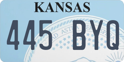 KS license plate 445BYQ