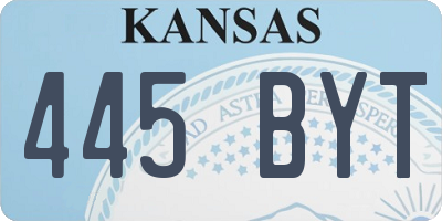 KS license plate 445BYT