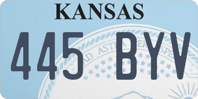 KS license plate 445BYV