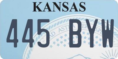 KS license plate 445BYW