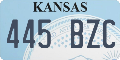 KS license plate 445BZC
