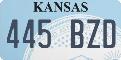 KS license plate 445BZD