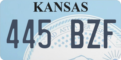 KS license plate 445BZF