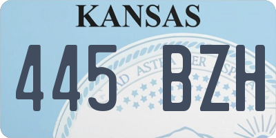 KS license plate 445BZH