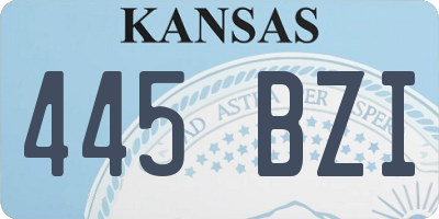 KS license plate 445BZI